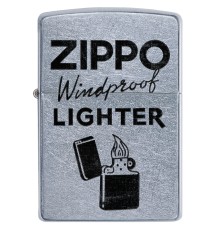 Зажигалка ZIPPO Zippo Windproof с покрытием Street Chrome™, латунь/сталь, серебристая, 38x13x57 мм