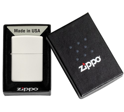 Зажигалка ZIPPO Classic с покрытием Glow In The Dark, латунь/сталь, белая, матовая, 38x13x57 мм