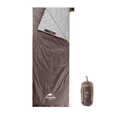 Мешок спальный Naturehike NH21MSD09 мини LW180, размер XL, коричневый, молния слева, 6927595777985L