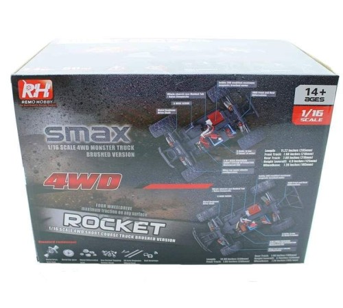 Радиоуправляемый шорт-корс Remo Hobby Rocket Brushless (оранжевый) 4WD 2.4G 1/16 RTR