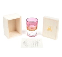 Рюмка TAJIMA GLASS Фудзи с позолотой 85 мл, золотисто-красная