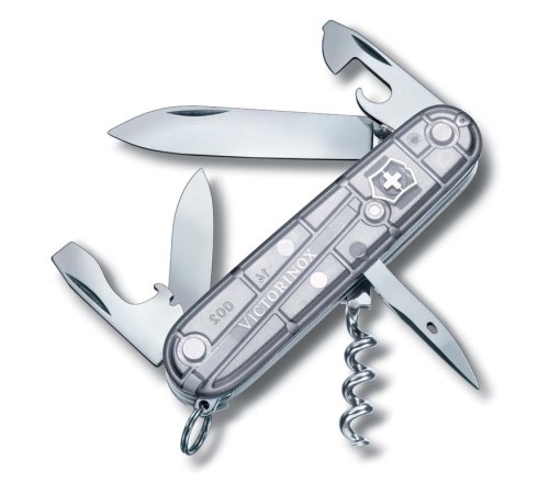 Нож перочинный VICTORINOX Spartan, 91 мм, 12 функций, полупрозрачный серебристый
