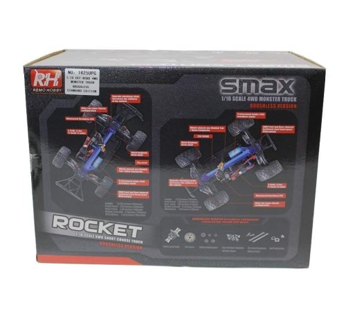 Радиоуправляемый шорт-корс Remo Hobby Rocket Brushless UPGRADE (красный) 4WD 2.4G 1/16 RTR