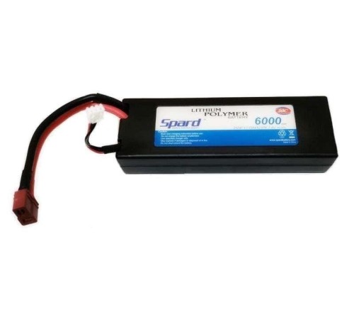 Аккумулятор Li-Po Spard 6000mAh, 7,4V, 30C, T‐plug для Remo Hobby и Himoto 1/10, 1/8
