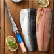 Нож обвалочный из дамасской стали Keemake 6 Inch Boning Knife Blue Sky, синий + бежевый