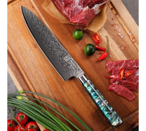 Нож шеф-повара из дамасской стали Keemake 8 Inch Chef Knife, разноцветный