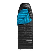Мешок спальный Naturehike CW400 NH18C400-D с гусинным пухом, размер L, черный, молния слева, 6927595761670L