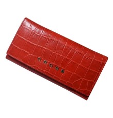 Кошелёк Cross Bebe Coco, кожа наппа фактурная, цвет красный/бежевый, 19,5 х 10,2 х 2,5 см