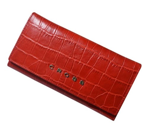 Кошелёк Cross Bebe Coco, кожа наппа фактурная, цвет красный/бежевый, 19,5 х 10,2 х 2,5 см