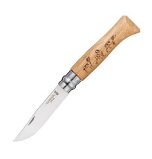 Нож Opinel №8 Animalia, нержавеющая сталь, рукоять дуб, гравировка собака, 001622