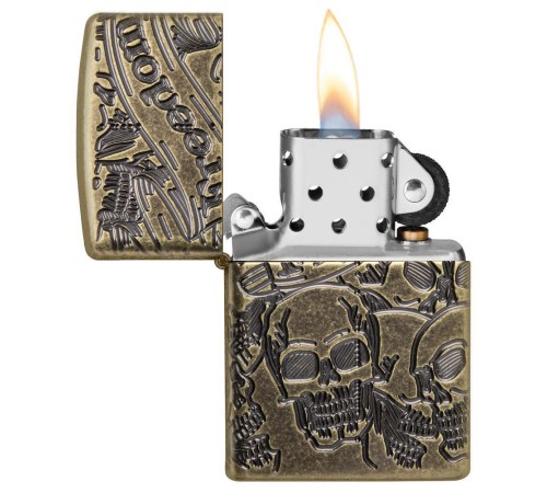 Зажигалка ZIPPO Armor™ с покрытием Antique Brass, латунь/сталь, медная, матовая, 38x13x57 мм