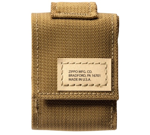 Набор ZIPPO: чёрная зажигалка Black Crackle® и коричневый нейлоновый чехол, в подарочной коробке