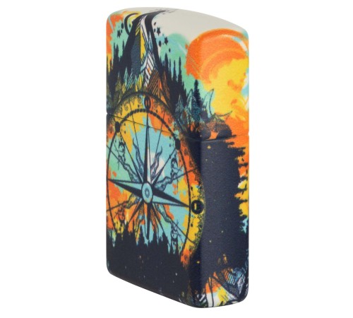Зажигалка ZIPPO Compass с покрытием Glow In The Dark Green, латунь/сталь, разноцветная, 38x13x57 мм