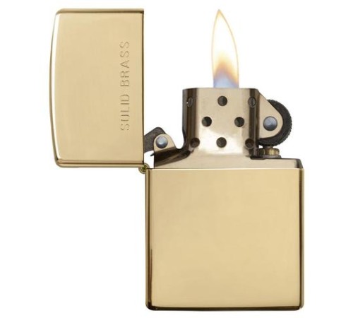 Зажигалка ZIPPO Classic с покрытием High Polish Brass, латунь/сталь, золотистая, 38x13x57 мм
