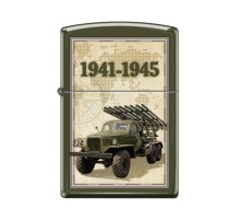 Зажигалка ZIPPO Катюша с покрытием Green Matte, латунь/сталь, зелёная, матовая, 38x13x57 мм