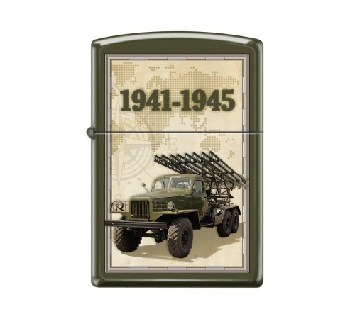 Зажигалка ZIPPO Катюша с покрытием Green Matte, латунь/сталь, зелёная, матовая, 38x13x57 мм