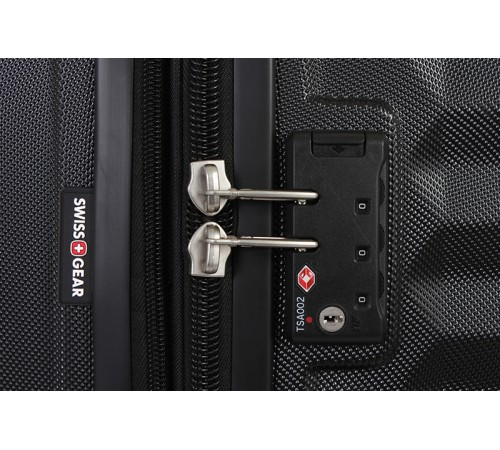 Чемодан SWISSGEAR FRIBOURG, чёрный, АБС-пластик, 49x31x77 см, 97 л