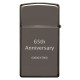 Зажигалка 65th Anniversary Zippo Slim® с покрытием Black Ice®, латунь/сталь, чёрная, 29x10x60 мм