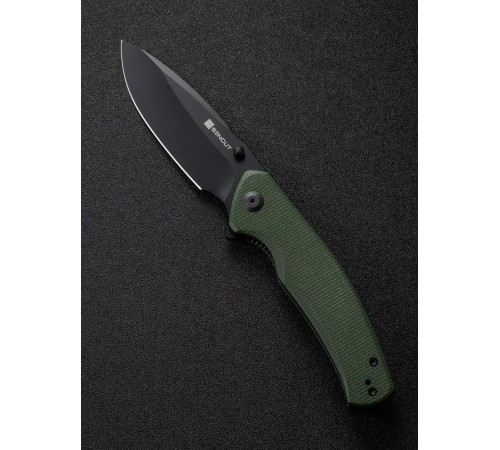 Складной нож SENCUT Slashkin D2 Steel Black Handle Green Canvas Micarta