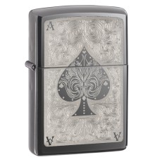 Зажигалка ZIPPO Classic с покрытием Black Ice ®, латунь/сталь, чёрная, глянцевая, 38x13x57 мм