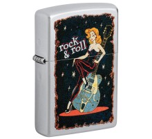 Зажигалка ZIPPO Cool Chick с покрытием Satin Chrome, латунь/сталь, серебристая, 38x13x57 мм