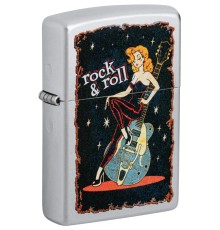 Зажигалка ZIPPO Cool Chick с покрытием Satin Chrome, латунь/сталь, серебристая, 38x13x57 мм
