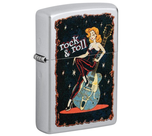 Зажигалка ZIPPO Cool Chick с покрытием Satin Chrome, латунь/сталь, серебристая, 38x13x57 мм