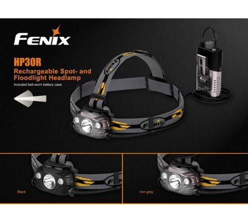 Налобный фонарь Fenix HP30R серый, HP30Rgrey