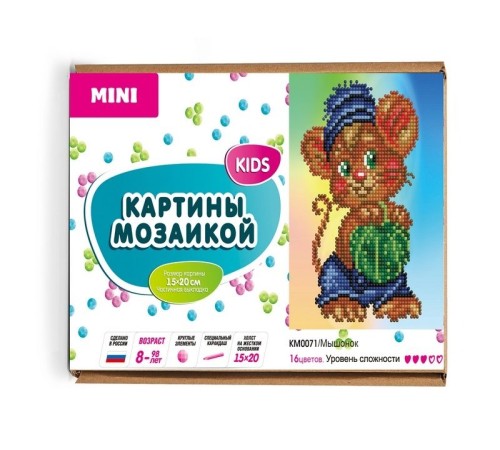 Алмазная мозаика 15х20 Мышонок (16 цветов)