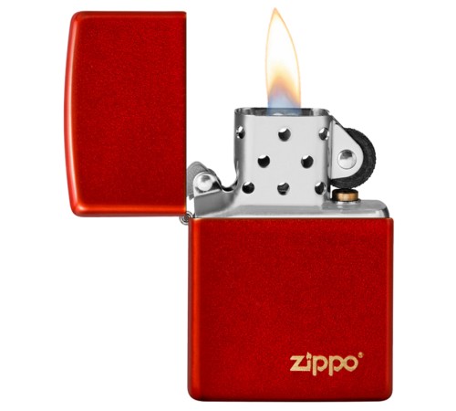 Зажигалка ZIPPO Classic с покрытием Metallic Red, латунь/сталь, красная, матовая, 38x13x57 мм
