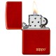 Зажигалка ZIPPO Classic с покрытием Metallic Red, латунь/сталь, красная, матовая, 38x13x57 мм