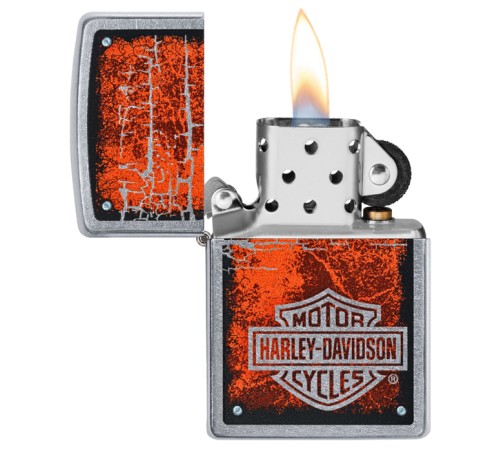 Зажигалка ZIPPO Harley-Davidson® с покрытием Street Chrome™, латунь/сталь, серебристая, 38x13x57 мм