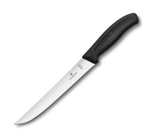 Нож разделочный VICTORINOX SwissClassic с узким прямым лезвием 18 см, чёрный