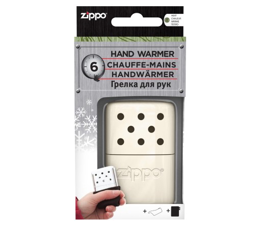 Каталитическая грелка ZIPPO, алюминий с покрытием Pearl, белая, матовая, на 6 ч, 51x15x74 мм