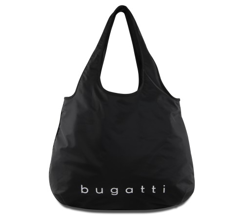 Сумка-шоппер BUGATTI Bona, чёрная, полиэстер/сатиновый нейлон, 55х2х45 см, 23 л