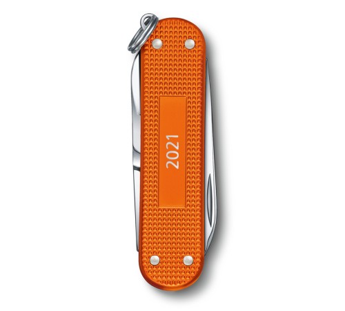 Нож-брелок VICTORINOX Classic Alox LE 2021, 58 мм, 5 функций, алюминиевая рукоять, оранжевый