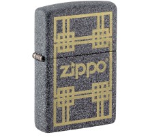 Зажигалка ZIPPO с покрытием Iron Stone, латунь/сталь, серая, матовая, 38x13x57 мм