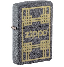 Зажигалка ZIPPO с покрытием Iron Stone, латунь/сталь, серая, матовая, 38x13x57 мм