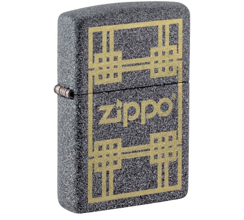 Зажигалка ZIPPO с покрытием Iron Stone, латунь/сталь, серая, матовая, 38x13x57 мм