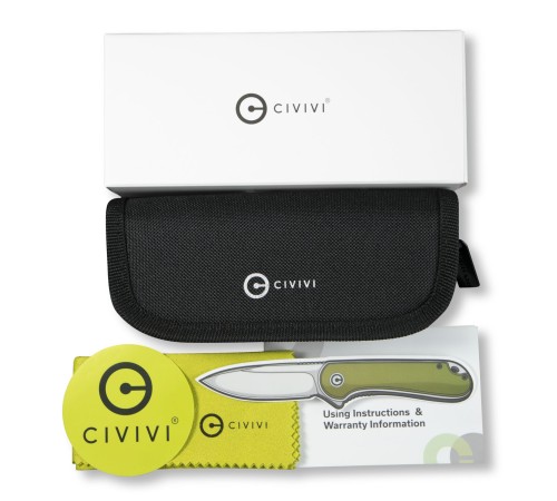 Складной нож CIVIVI Mini Praxis D2 Steel Black Stonewashed OD Handle G10 Green