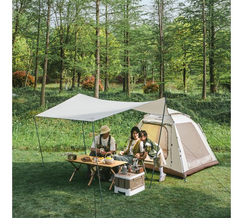 Палатка 3-местная c навесом Naturehike Ango Picnic Automatic Tent CNK2450WS021, бежевая, 6976507662536