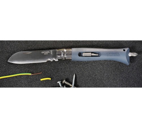 Нож Opinel №09 DIY, нержавеющая сталь, сменные биты, серый, 001792