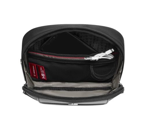 Сумка через плечо компактная VICTORINOX Architecture Urban2 Compact Crossbody Bag, черный, полиэстер/кожа, 22x6x16 см, 2 л