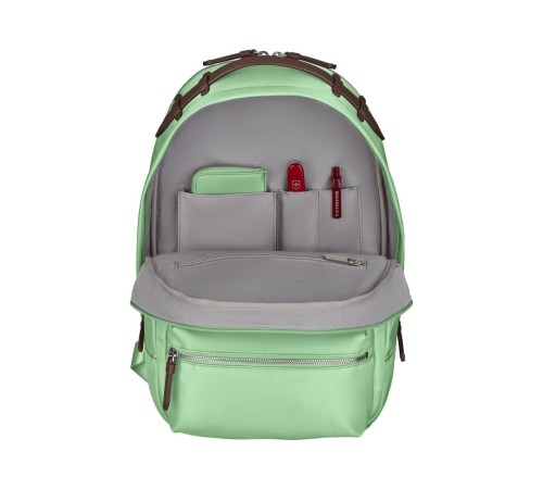 Рюкзак VICTORINOX Victoria Classic Business Backpack, мятный, нейлон/кожа/микрозамша, 27x21x41 см