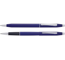 Набор Cross Classic Century Translucent Blue Lacquer: шариковая ручка и ручка-роллер, цвет - синий