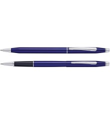Набор Cross Classic Century Translucent Blue Lacquer: шариковая ручка и ручка-роллер, цвет - синий