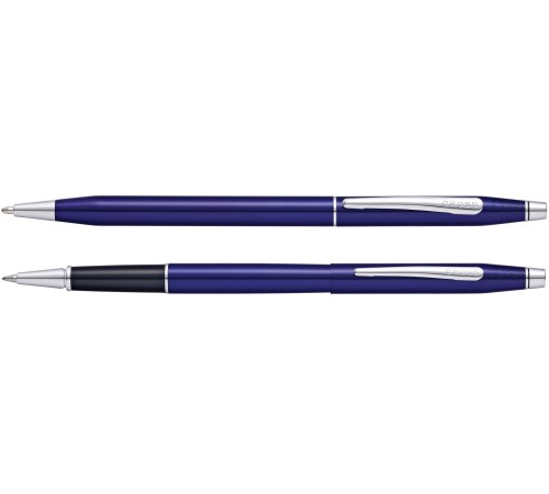 Набор Cross Classic Century Translucent Blue Lacquer: шариковая ручка и ручка-роллер, цвет - синий
