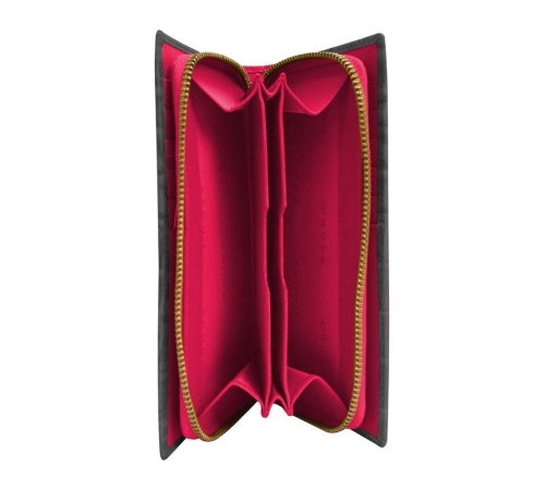 Клатч-кошелёк Cross Bebe Coco, кожа наппа фактурная, цвет чёрный/розовый, 18 х 10 х 3 см