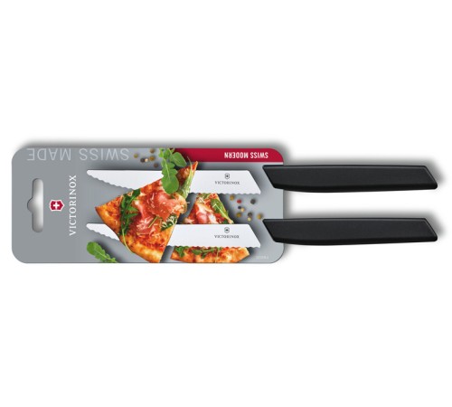 Набор из 2 ножей для стейка и пиццы VICTORINOX Swiss Modern, 12 см, с волнистой кромкой, в блистере