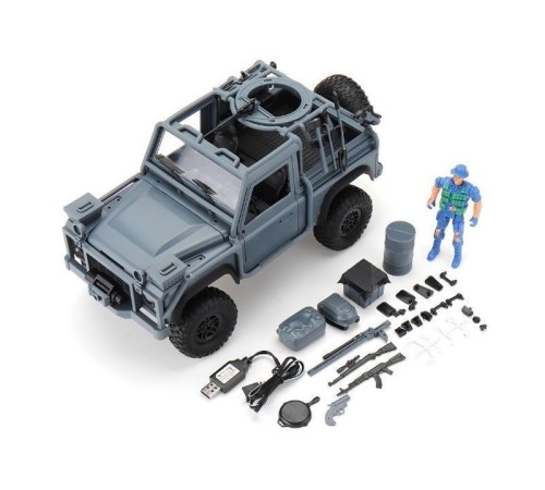 Радиоуправляемая машина MN MODEL англ. пикап Defender спецназ рейнджеров (синий) 4WD 2.4G 1/12 RTR